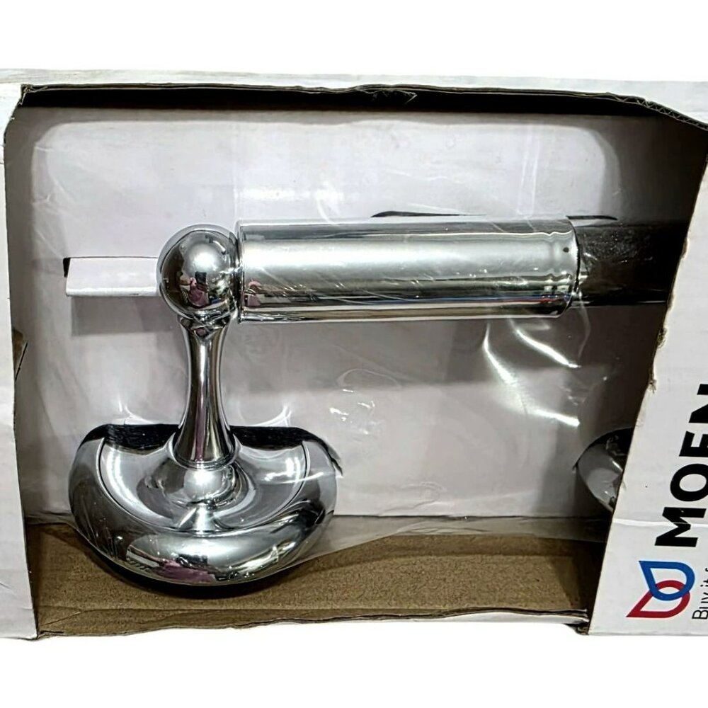 New Moen Chrome Toilet Paper Roll Holder Wall Mount Yorkshire Bathroom Accessory - Picture 3 of 5